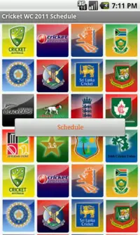 Cricket WorldCup 2011 Schedule Screen Shot 0