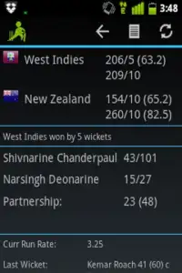Cricscoredroid - Live Cricket Screen Shot 0