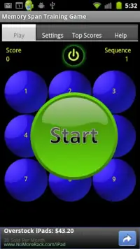 Memory Span Training Game Screen Shot 0