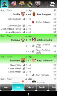 My La Liga Clubs Live Score Screen Shot 2