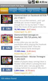 Diamond Dash Fan App Screen Shot 0