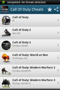 Call Of Duty Cheats Screen Shot 0