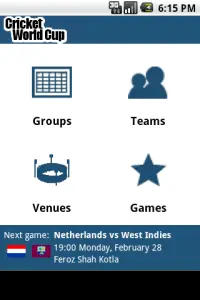 Cricket World Cup Schedule Screen Shot 0