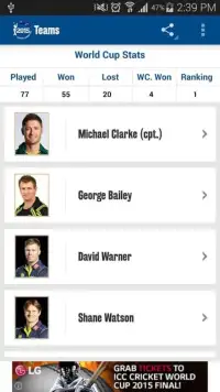 Cricket World Cup Fixtures Screen Shot 8