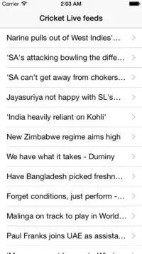 Cricket World Cup 2015 Score Screen Shot 1