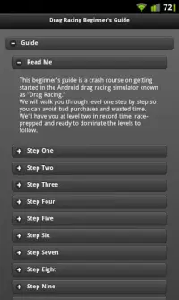 Drag Racing Beginner's Guide Screen Shot 1