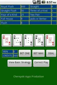 Video Poker Basic Strategy Screen Shot 1