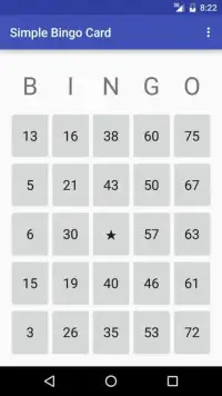 Simple Bingo Card Screen Shot 2