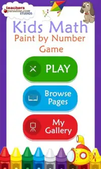 Kids Math Paint by Number Game Screen Shot 11