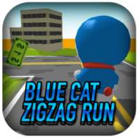 Blue Cat Robot Runner Zigzag