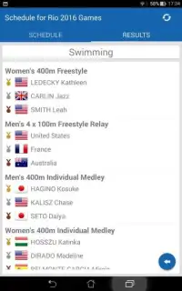 Schedule for Rio 2016 Games Screen Shot 0