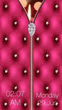 Diamond Zipper Screen Lock Screen Shot 1
