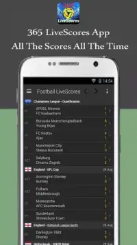 365 LiveScores Football Screen Shot 2