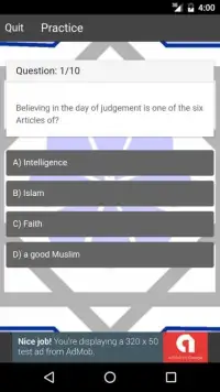 Islamic Trivia Quiz Screen Shot 1