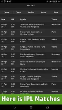 * Live IPL 2017 Score Screen Shot 0