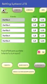 Sistemi Scommesse LITE Screen Shot 1