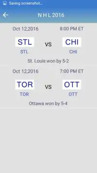 Schedule for NHL 2016 Screen Shot 1