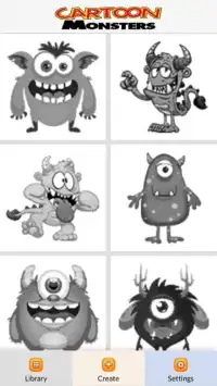 Cartoon Monsters Color by Number - Pixel Art Game Screen Shot 1
