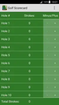Golf Scorecard Free Screen Shot 0