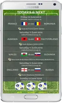 يورو 2016 التقويم الملاعب Screen Shot 2