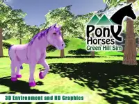 Pony Horses Green Hill Sim 3D Screen Shot 3