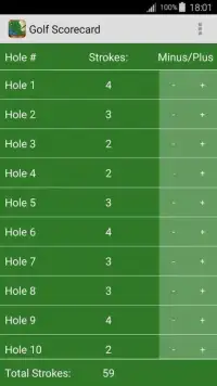 Golf Scorecard Free Screen Shot 2