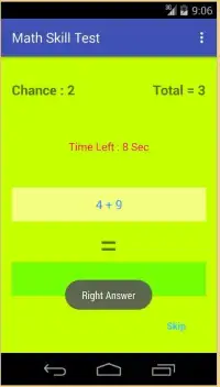 Math Skill Test Screen Shot 0