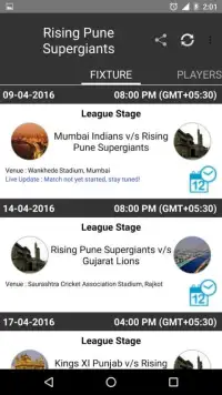 Live IPL 2016 Update, Schedule Screen Shot 10