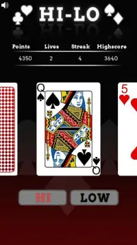 Hi-Lo Card Game Screen Shot 0