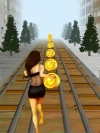 Girl Subway Rail Run Screen Shot 0