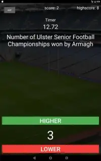 Higher or Lower Gaelic Games Screen Shot 1