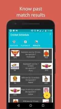 Cricket Schedule & Playing XI Screen Shot 1