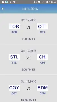 Schedule for NHL 2016 Screen Shot 4