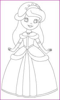 princess coloring 10 page Screen Shot 1