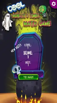 Cool Monster- Zombie Math game Screen Shot 3
