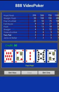 The 888 Video Poker Screen Shot 3