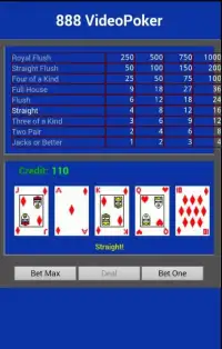 The 888 Video Poker Screen Shot 2