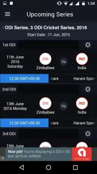Live Cricket Score Screen Shot 1