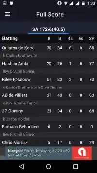 Live Cricket Score Screen Shot 2