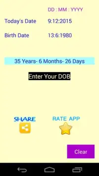 Age Calculator Free and Easy Screen Shot 0