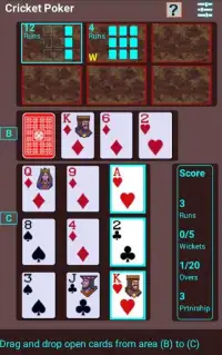 Cricket Poker Card Puzzle Screen Shot 3