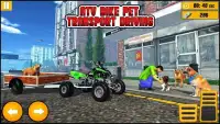ATV Quad Bike Pet Transporter Driving - Dog Games Screen Shot 1