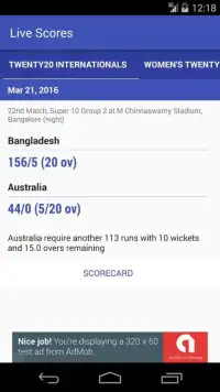 Live Scores : for Cricket Screen Shot 5