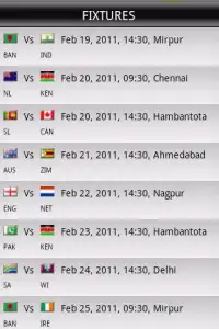 World Cup Cricket - Live Score Screen Shot 2