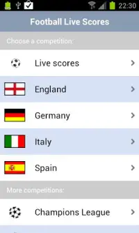 Football Live Scores Screen Shot 0