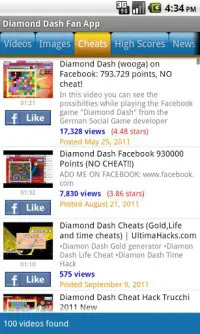 Diamond Dash Fan App Screen Shot 1