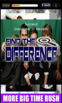 Big Time Rush-Difference Game Screen Shot 0