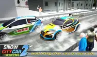 सर्दियों बर्फ कार रैली रेसिंग Screen Shot 3