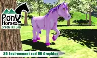 Pony Horses Green Hill Sim 3D Screen Shot 11