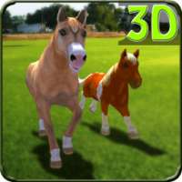 Pony Horses Green Hill Sim 3D